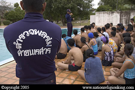 Border Patrol Police: Members of Sea Air Rescue conducting water safety training. Hua Hin, Thailand.