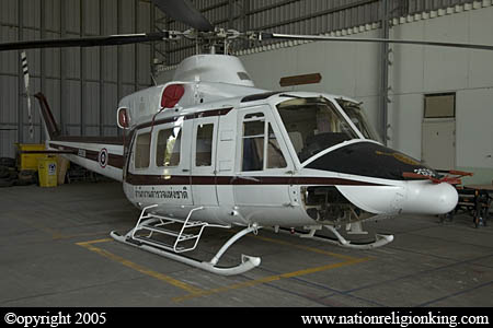Office Of Logistics: Bell 412 Police Helicopter at Police Aviation Center, Bangkok.